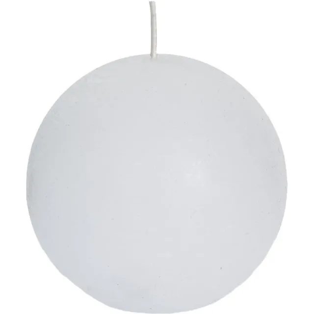 Spaas rustieke bolkaars - wit - 1x - D8 cm - 24 branduren - ronde kaarsen