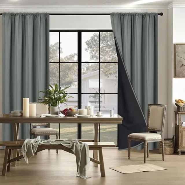 Ulisem Verduisterende Gordijnen Van Polyester Met Stanglus - Woonkamer Slaapkamer Gordijnen - Lichtblokkerend - Warmte-isolerend - Geluiddempend - Thermosbescherming - UV-werend - Donkergrijs - 200x100cm