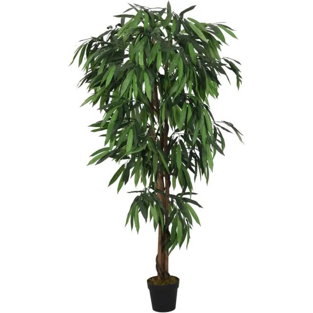 vidaXL Kunstplant mangoboom 900 bladeren 180 cm groen
