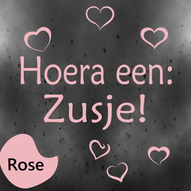 JERMA allerhandestickers Geboorte sticker Hoera een zusje in zachtroze Rose Zusje