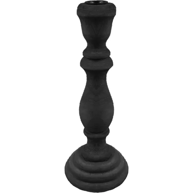 by Mooss Kandelaar - Hout - 30 cm - Sunburn - Kaarsenhouder - Landelijk Zwart