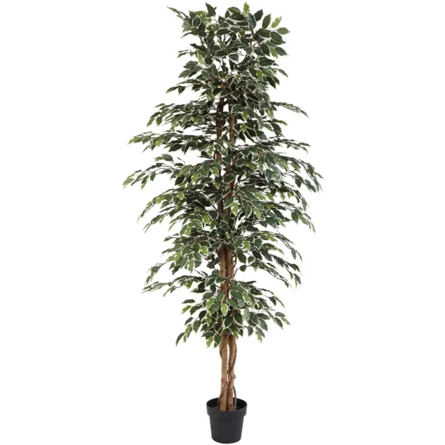 Trendyplants Kunst Ficus Benjamina - Treurvijg - Kunstplant - Hoogte 205cm - Potmaat Ø20cm Groen