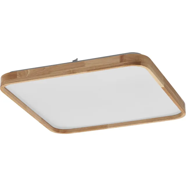 Osram ORBIS Alicia LED plafondlamp met houtdecor, 16W, 2500lm, 3000K, 495x495mm, vriendelijk warm wit, dimbaar door te klikken, IP20 bescherming, inclusief montageschroeven en pluggen Houten decor