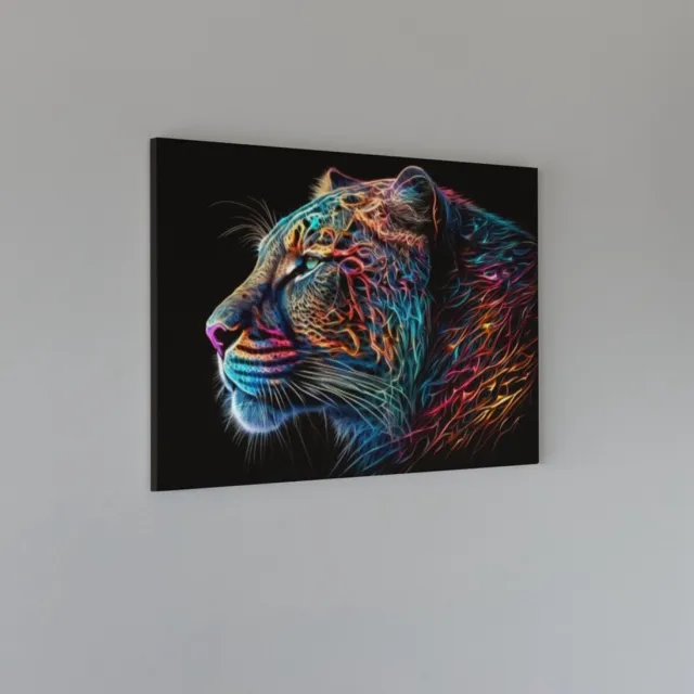 Trendex Global Canvas Schilderij - Wilde Dier - Dieren - Luipaard - Kleurrijk - 150x100x2 cm