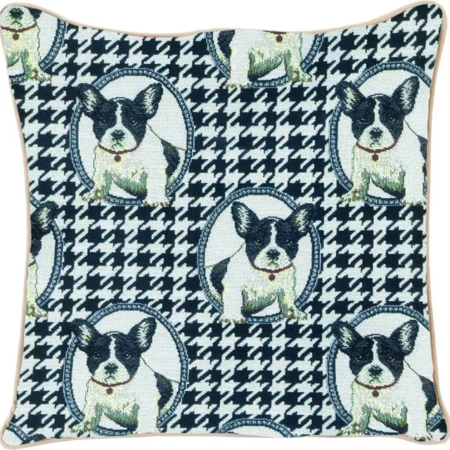 Signare Kussenhoes - Gobelinstof - French Bulldog - Hond - Honden - 45 cm zwart