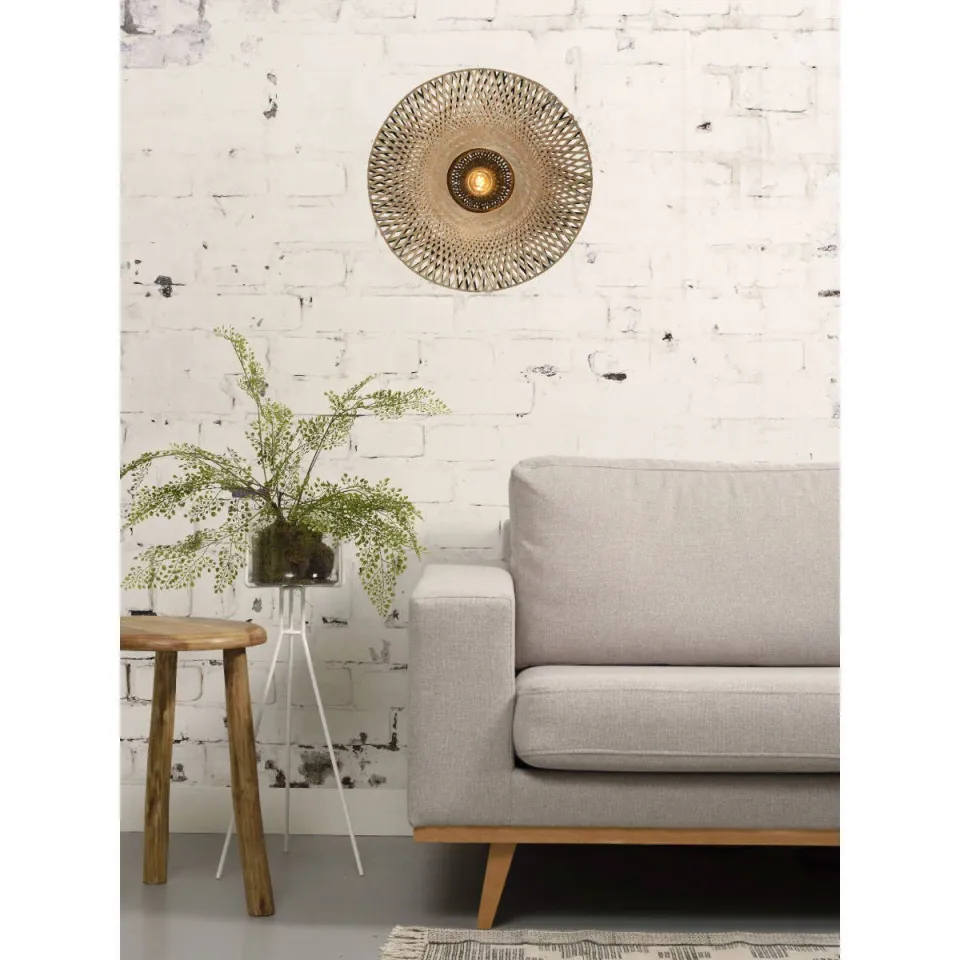 Good&Mojo wandlamp Kalimantan bamboe naturel zwart Ø44 cm, foto 3