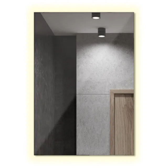 TULUP Spiegel – Rechthoekige Spiegel – 80 cm x 60 cm – Wandspiegel Zonder Lijst – Design Spiegel – Boho Wandspiegel – 3000K (Warm Licht)