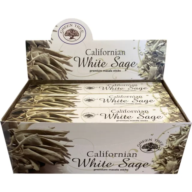 Green Tree Candle Green Tree Californian White Sage Natural wierook 15 grams - 12 st. wit