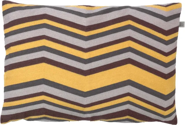 Dutch Decor FIEN - Sierkussen 40x60 cm - zand - geel - bruin - grijs - retro - streepjes - Inclusief binnenkussen Multicolor