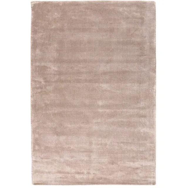 Padiro stijlvol laagpolig vloerkleed 120 x 170 cm - beige - modern effen ontwerp - van viscose en katoen