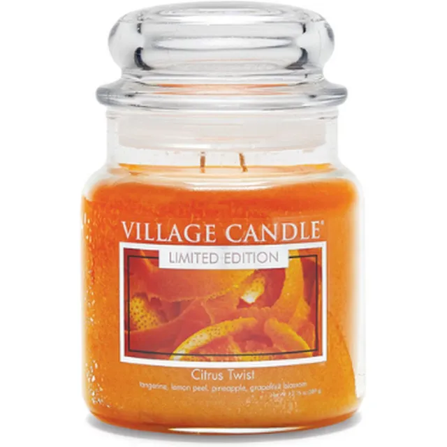 village candle Medium Jar Citrus Twist Oranje