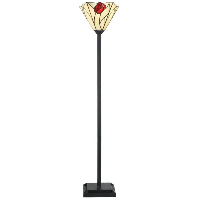 Coloured by Art Tiffany Vloerlamp Tulip - Art Deco Trade Rood