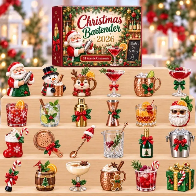 Sanorum 2026 Nieuwste 24-Daagse Aftelkalender Hangers - Acryl Charms met Handgemaakte Uitstraling - Dagelijkse Verrassing & Feestelijke Sfeer - Perfect Cadeau Zoals in de figuur wordt getoond