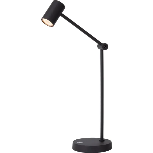 Lucide TIPIK - Oplaadbare Bureaulamp - Accu/Batterij - LED 3 StepDim - 1x3W 2700K - Zwart