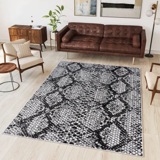 Tapiso Dream Vloerkleed Grijs Modern Dierenprint Krokodil Woonkamer Tapijt