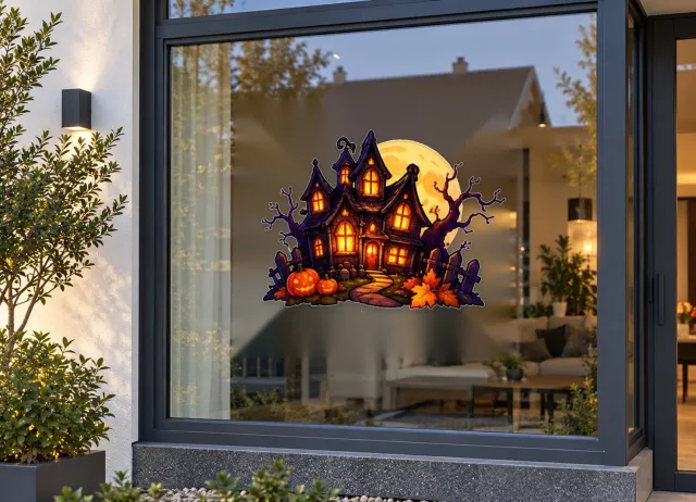 De Stickerman Halloween Raamsticker 30cm Breed Herbruikbaar Weerbestendig (CV4) Multi