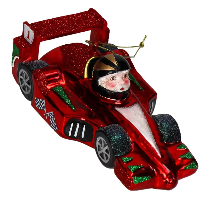 HD Collection Ornament kerstbal Raceauto Glas Rood 15.2 cm HD Collection