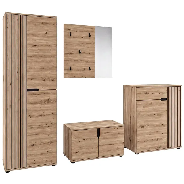 Furnilux Keno Garderobecombinatie 4-delig Artisan Eiken, 255x191 cm Artisan Eiche Nachbildung