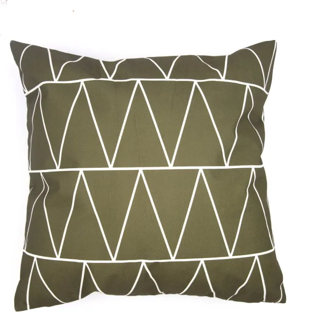 De Kussenkraam Nordic Kussenhoes Floyd Scandinavisch linnenlook olijfgroen | 44 x 44 cm | Exclusief binnenkussen