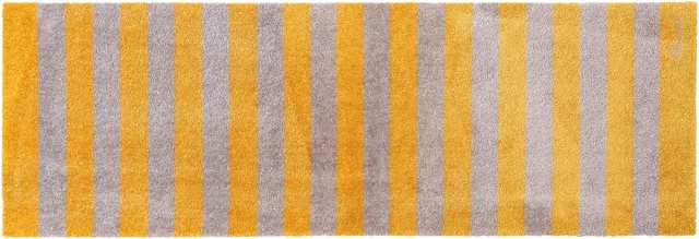 Mad About Mats DONNIE - deurmat/badmat - strepen - droogloop/touch - wasbaar - 50x150 beige, geel