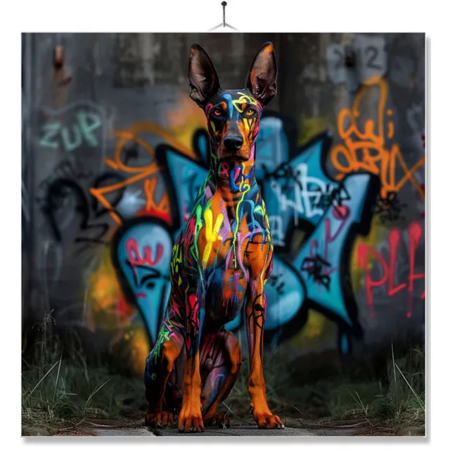 MC Living Tegel Met Opdruk | Geschenk | Dier | Graffiti | Dobermann Ontwerp 2