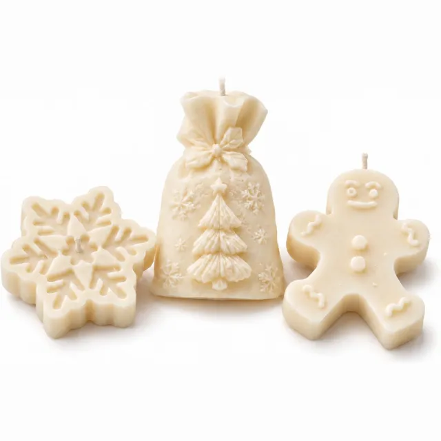 Scentulp Decembergeluk - Kerstkaarsenset - Ivoor - 3 Stuks Warm ivoor