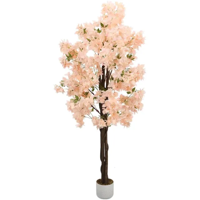 MOLHAUS Kunst Kersenbloesemboom - 160 cm - Natuurgetrouwe lichtroze bloemen, Decoratieve roze kunstplant voor binnen