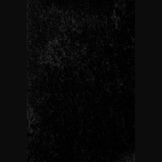 DÉJA Living Vloerkleed 200x250cm - Hoogpolig Zwart Stof - Lavar
