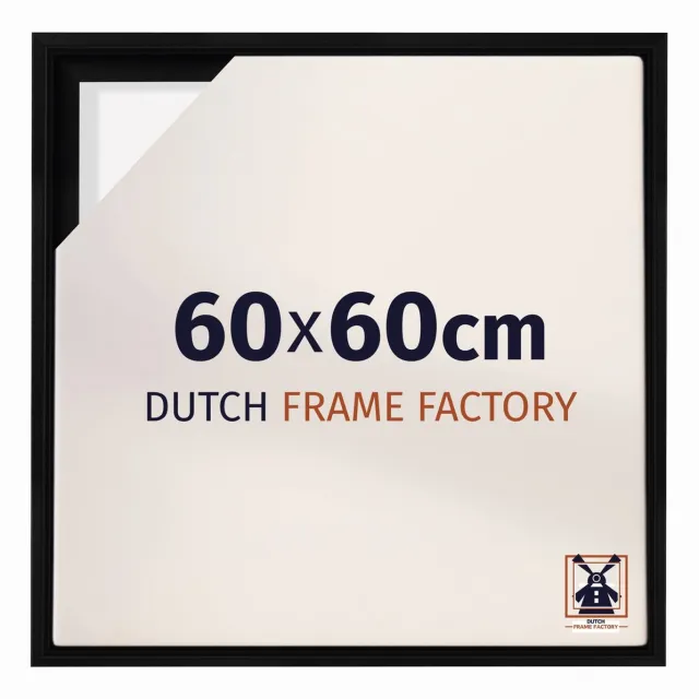 Dutch Frame Factory Baklijst 60x60 cm - Zwart Mat - Geschikt voor Canvasdoek - MDF Baklijst Lausanne