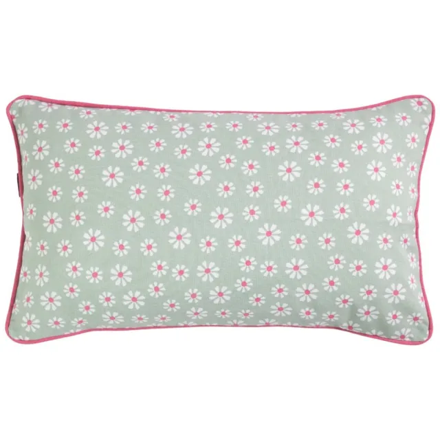 Mars & More Daisy Flowers Kussen groen 30x50cm Groen, roze, wit
