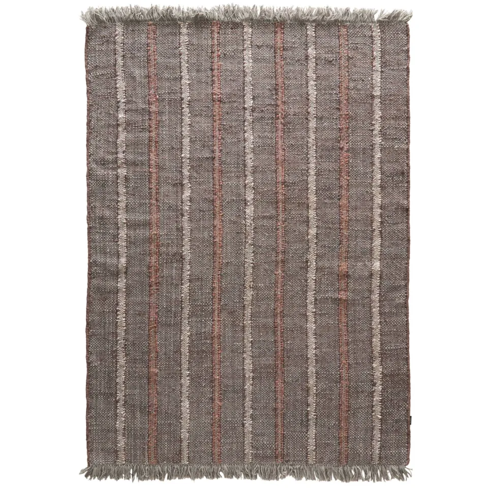 Studio LIVIT Azra gestreept jute vloerkleed grijs blauw/rood/off white
