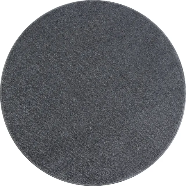 flycarpets Liam Effen Lichtgrijs Vloerkleed Rond - Laagpolig