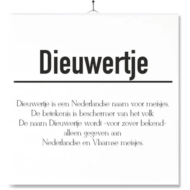 MC Living Tegel Met Opdruk | Betekenis | Kado | Cadeau | Met Naam - Diewertje Multi-Color