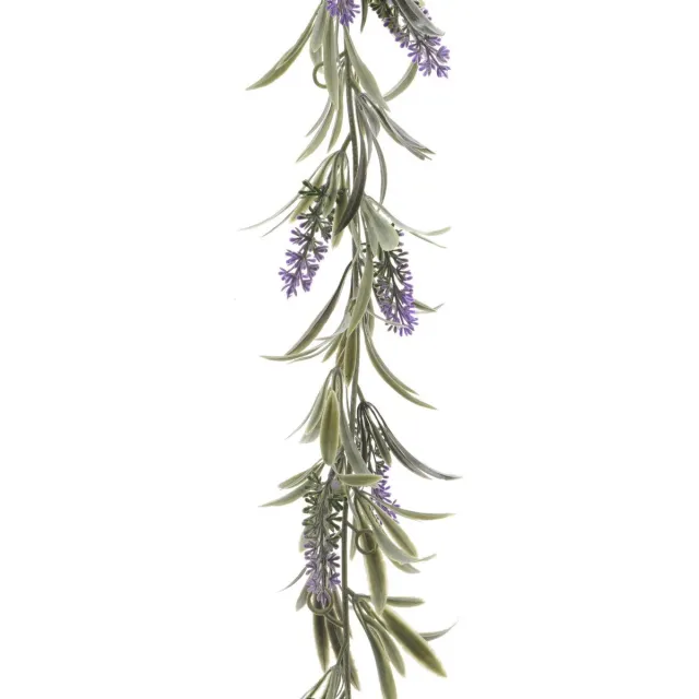 Decoris Lavendel Bloemen slinger - 1x stuks - Paars - kunstplanten - 80 cm- Kunstplanten/kunsttakken