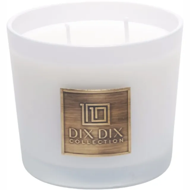Collection DIX DIX collection - Geurkaars CALME (300g) - Natuurlijke koolzaadwas - Luxe geurkaars in glas - Fris & Groen - Handgemaakt in Nederland Wit