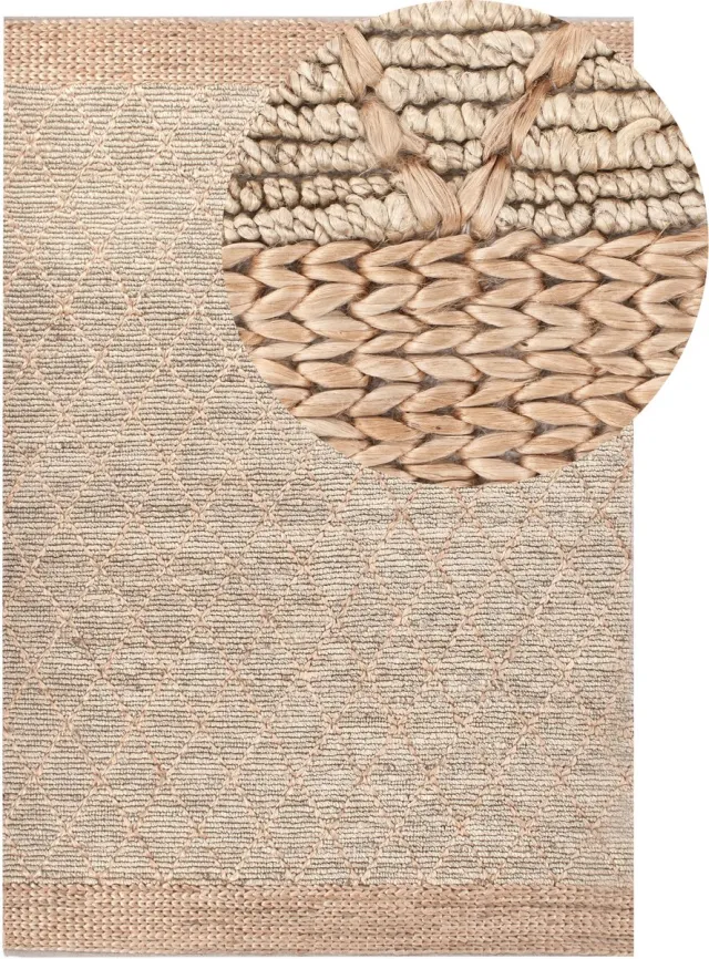 Beliani TELLIKAYA - Loper vloerkleed - Groen/Beige - 200 x 300 cm - Jute