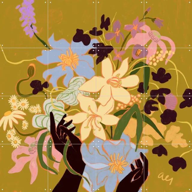 IXXI A Touch Of Nature, Arty Guava - 80 x 80 cm - Grote wanddecoratie en posters - Kleurrijk, Illustraties, Grafisch Ontwerp, Digitale Kunst, Speels Groen