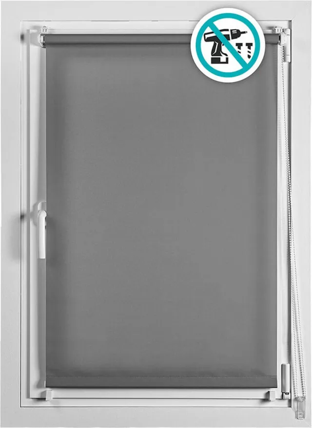 Stor Planet Rolgordijn Stor Planet Clip&Fix Grijs 90 x 180 cm