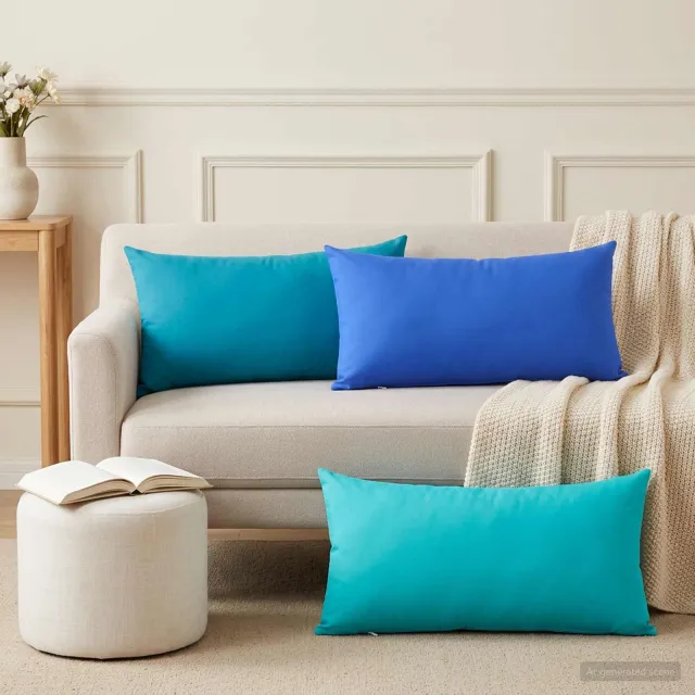 vidaXL Dekenkussen - 6 - st - HEERLEN - Turquoise - 40 - x - 70 - cm - Polyester, foto 2