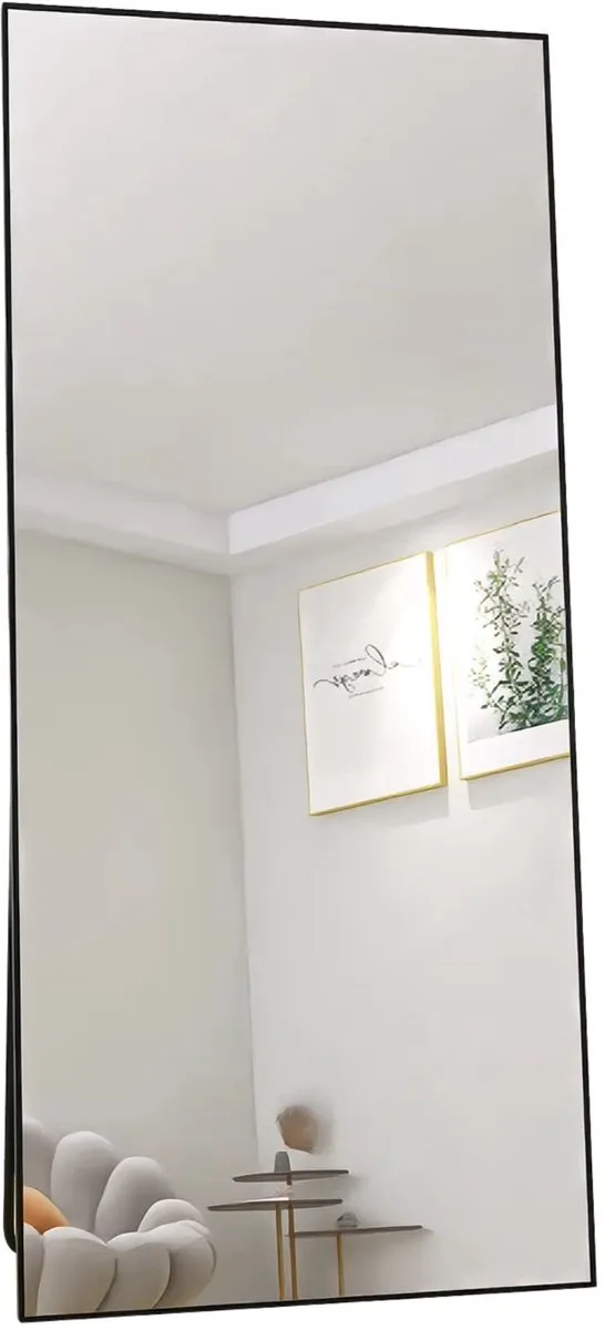 Happiq Passpiegel 180 X 80 Cm Zwart - met Metalen Frame - voor Woonkamer