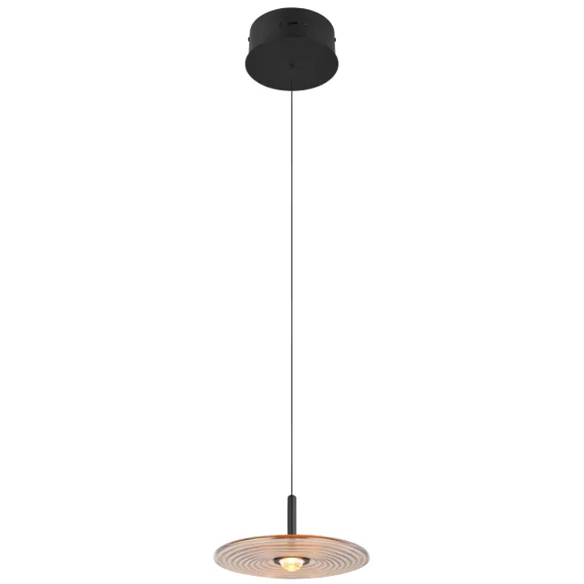 Trio SIRENA - Hanglamp - Zwart mat - incl. 1x SMD 6 W Amberkleurig