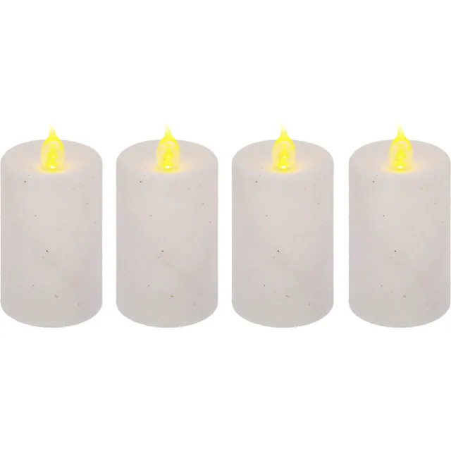 Feeric lights & Christmas Feeric lights and christmas Kaarsen - 4x stuks - wit - LED - H7,5 cm - glans en glitterafwerking