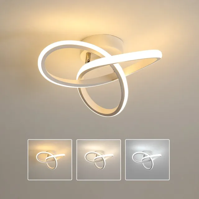 Riserva LED Plafondlamp Design - 22W - 2475 lm - 3 Lichtkleuren 3000K/4500K/6500K - Wit - Moderne Plafonnière voor Woonkamer, Slaapkamer, Keuken en Eetkamer