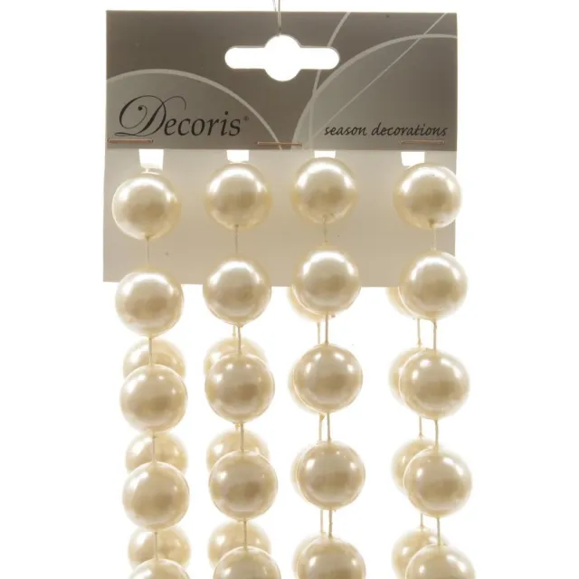 Decoris Season Decorations Decoris Kralenketting Plastic XXL Creme dia2x270cm