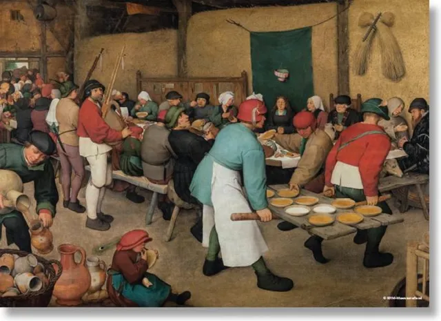 Lanzfeld (museumwebshop.com) Poster, 50x70, Bruegel, Boerenbruiloft bruin