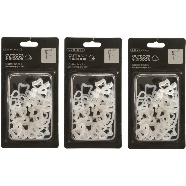 Lumineo kerstverlichting ophang haakjes - 120x st - bevestiging dakgoot - verlichting ophangen