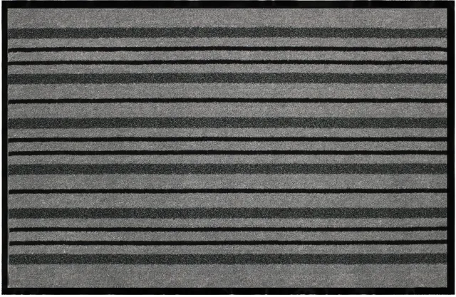 Douceur d intérieur Douceur d'intérieur - Deurmat PIANO, grijs gestreept patroon, antislip Antraciet