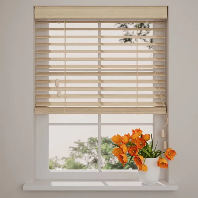 DTCH Bamboe Houten Jaloezie - Easy Nerf - 50 mm - Licht Eiken - 110 x 175 cm - Maten van 50 t/m 250 cm breed Light Oak
