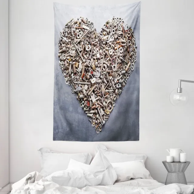 ABAKUHAUS Cartoon Wandtapijt en Sprei, Krabpaal met Kittens, 140 x 230 cm, Meerkleurig Veelkleurig