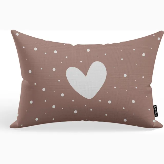 Label2X sierkussen hartje stip roze 60 x 40 cm / Binnen black